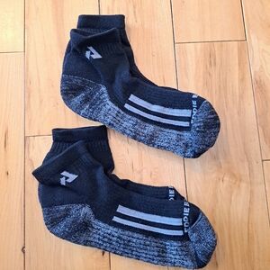 EDDIE BAUER First Ascent Guide Pro Merino Wool Socks Quarter Size Large Black
